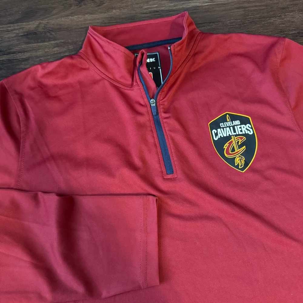 Cleveland Cavaliers NBA 1/4 Zip Long Sleeve Shirt Top Men's Medium Red Cavs